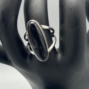 S.Ray Native American‎ Sterling  Onyx Ring Size 7 For Women